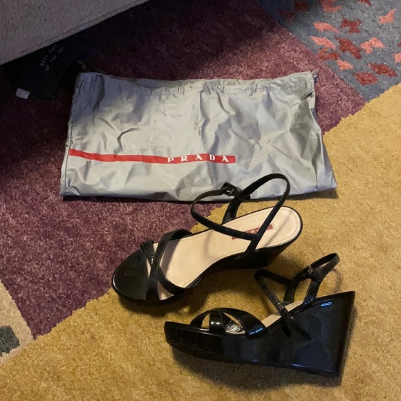Prada Sport Patent Leather Sandals - Picture 1 of 1